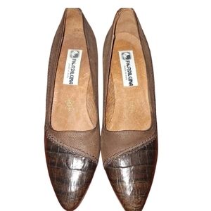 Fiordiluna Made In Italy Womens Leather Heels Size 8 👠